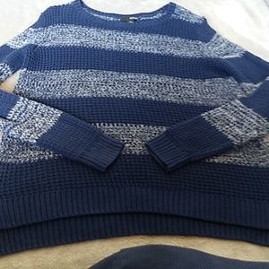 Large horzional striped sweater